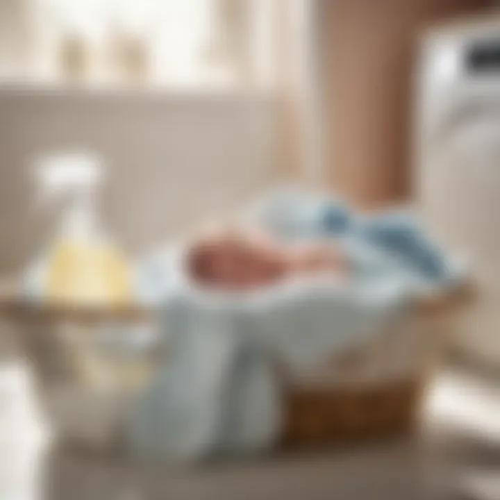 Gentle Washing of Newborn Clothing Newborn baby clothes being washed with gentle detergent