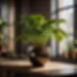 Lush indoor plant thriving in ideal potting soil conditions