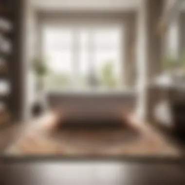 Durable and easy-to-clean bathroom rug in geometric design