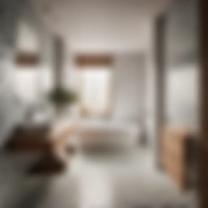 Minimalist Small Bathroom Featuring Hexagonal Tiles Minimalist small bathroom featuring hexagonal tiles