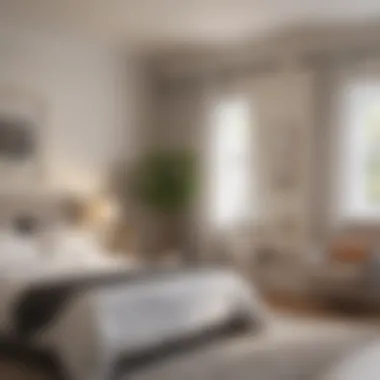 Quiet Operation of Air Conditioner in Bedroom A quiet air conditioner operating in a serene bedroom setting