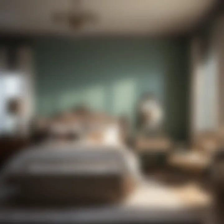 A serene bedroom featuring a harmonious color palette that promotes relaxation.