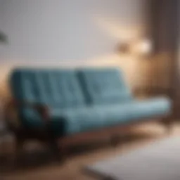 Elegant futon in a luxurious guest bedroom