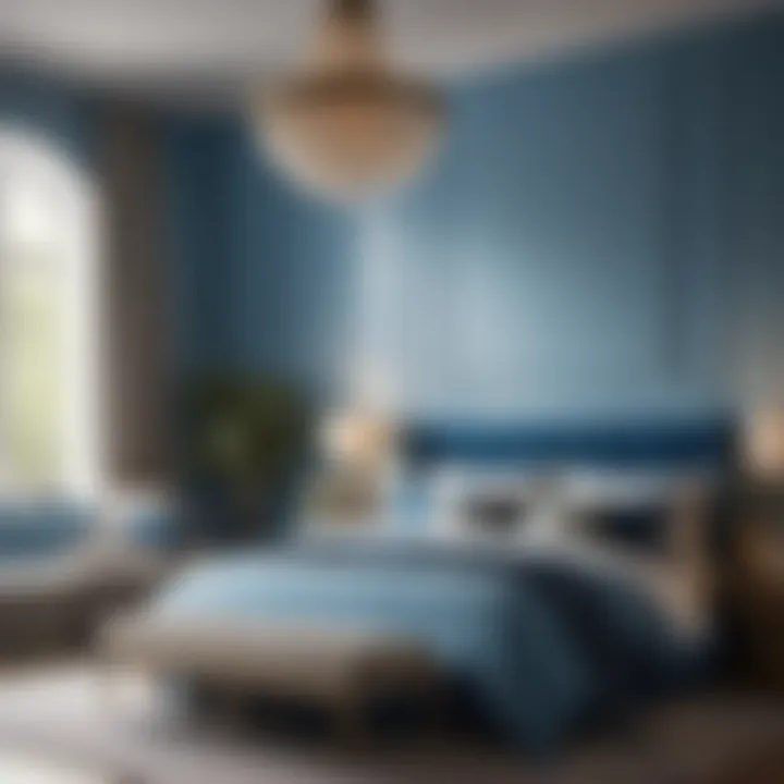 Calming blue bedroom scheme