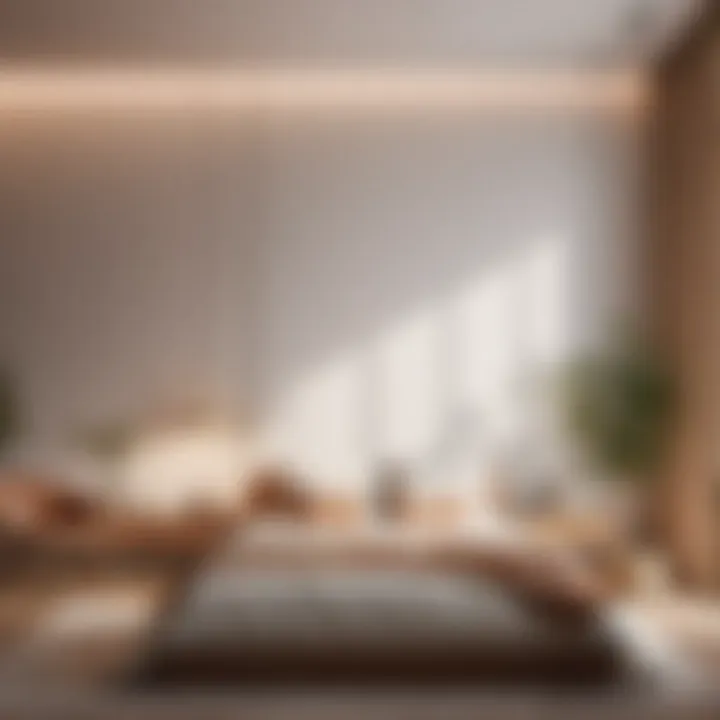 Serenity in Small Bedroom Decor Minimalist design showcasing a serene color palette for a small bedroom