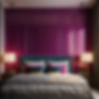Bold Color Statement in Small Bedroom Modern interior design concept featuring a bold color choice for a small bedroom