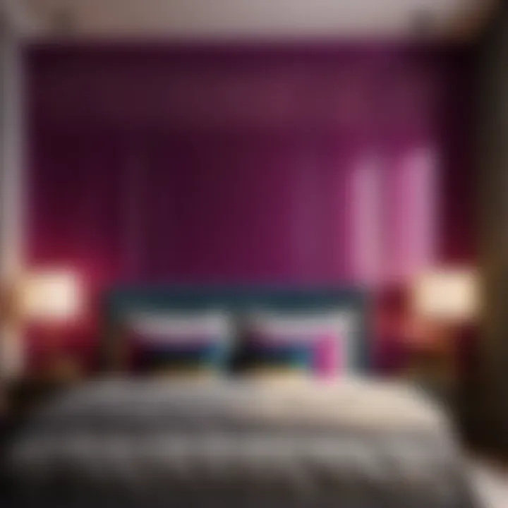 Bold Color Statement in Small Bedroom Modern interior design concept featuring a bold color choice for a small bedroom