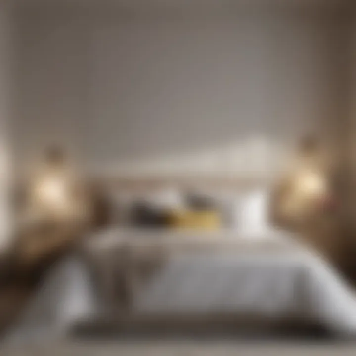 An elegant bedroom adorned with neutral tones, emphasizing sophistication and simplicity.
