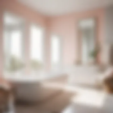 Minimalist bathroom with soft pastel colors