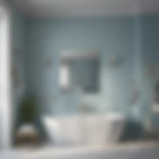 A serene bathroom painted in soft pastel blue to enhance a sense of calm.