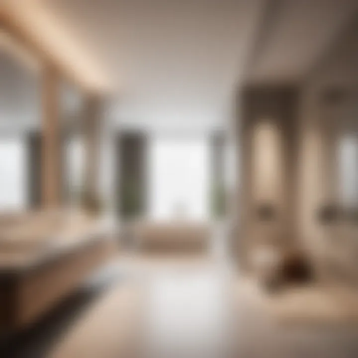 Sleek Bathroom in Neutral Tones Minimalist bathroom with neutral tones