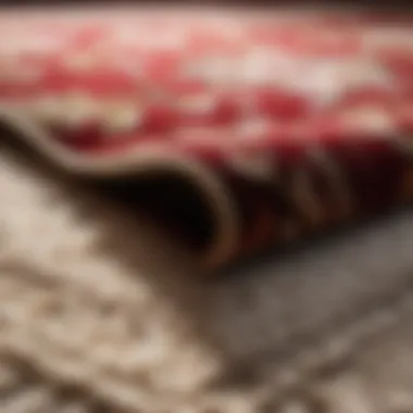 Luxurious Rug Material Close-up of high-quality rug material in bedroom setting