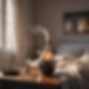 Elegant ultrasonic humidifier in a cozy bedroom setting