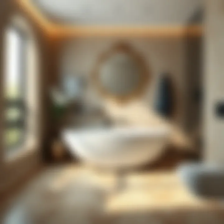 Modern Bathroom Tile Layout A beautifully styled bathroom featuring a modern tile layout