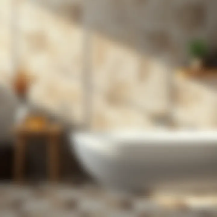 Textured Tile Material Choices Close-up of textured bathroom tiles highlighting material choices