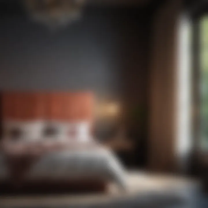 Lighting effects on wall colors in a bedroom.