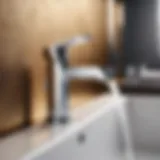 Sleek and modern chrome bathroom faucet finish