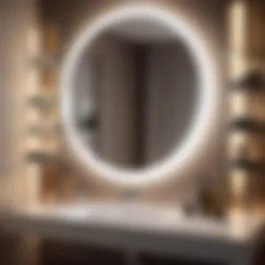 Luxury at Its Finest Luxurious chrome mirror with spacious and stylish shelf