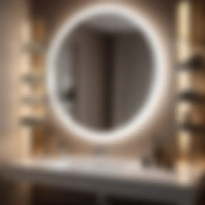Luxury at Its Finest Luxurious chrome mirror with spacious and stylish shelf