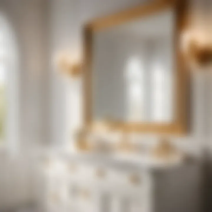 Classic White Bathroom Vanity with Gold Hardware