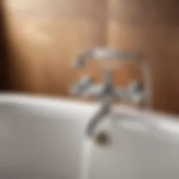 Clawfoot bathtub faucet adjustable swing arm design