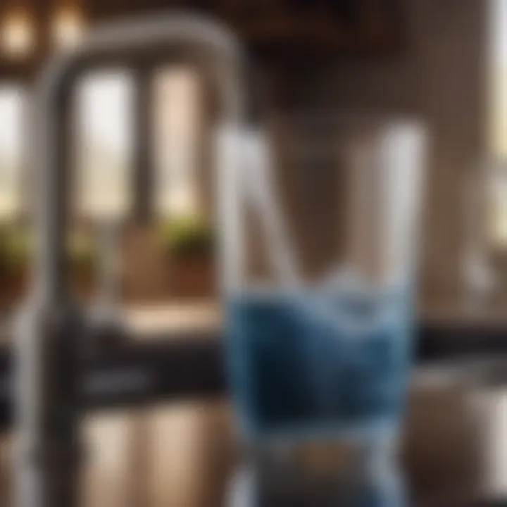 Clean Water Flowing from GE Smart Water Filtration System