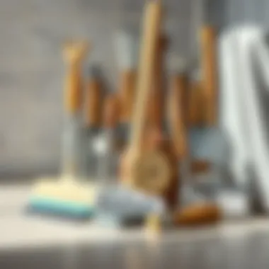 Various grout cleaning tools displayed