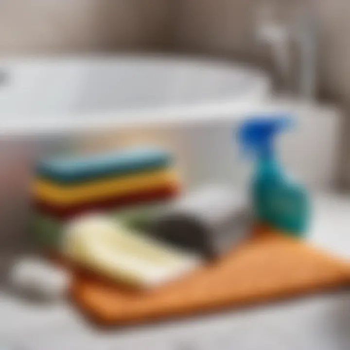 Cleaning tools and products for maintaining thin bathroom mats