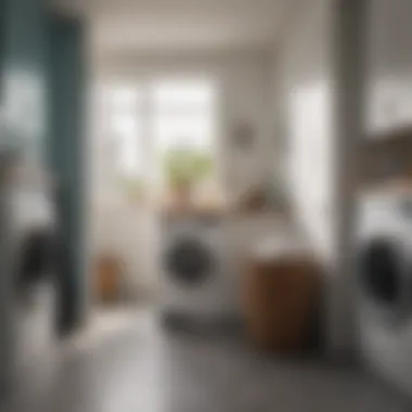 Clevermade laundry basket in a modern laundry room setting