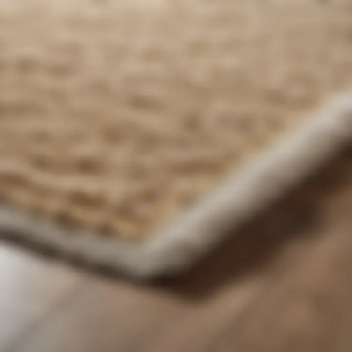 Close-up of 6 ft bathroom rug material for safety