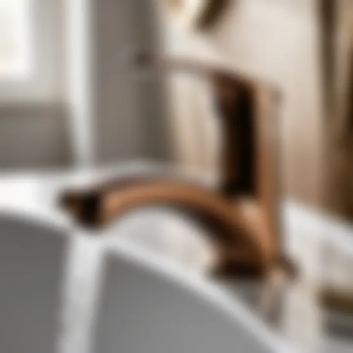 Durable Bronze Faucet Material Close-up of Durable 4-Inch Bronze Bathroom Faucet Material