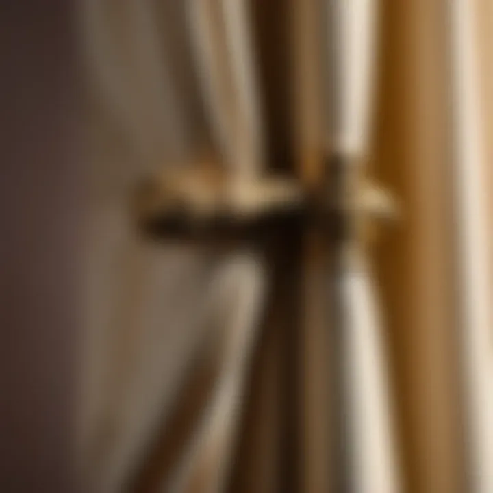 Close-up of curtain rod hardware with elegant finials