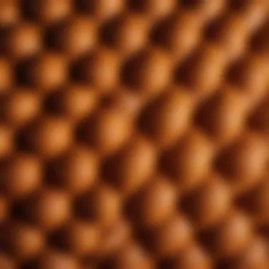 Close-up of small egg chair upholstery texture