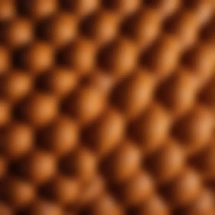 Close-up of small egg chair upholstery texture
