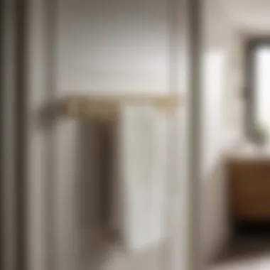 Close-up of Over the Bathroom Door Towel Rack installation