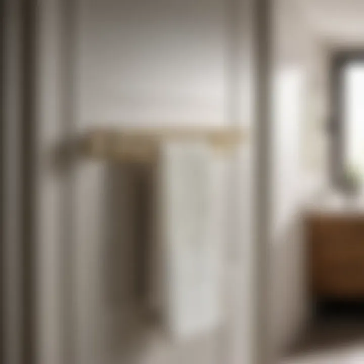 Close-up of Over the Bathroom Door Towel Rack installation