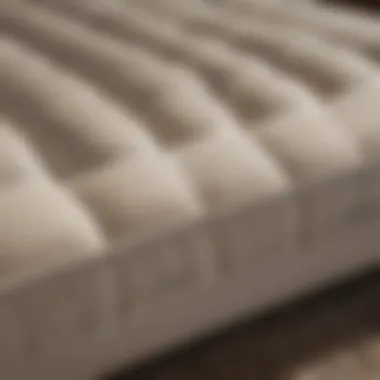Close-up of the memory foam mattress on a queen size futon, showcasing its plush and comfortable texture