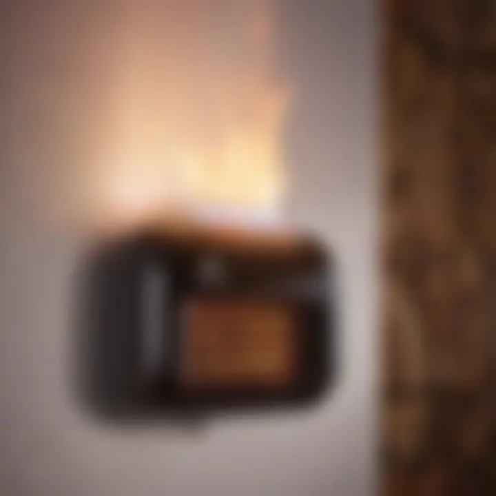 Close-up of compact propane bathroom heater