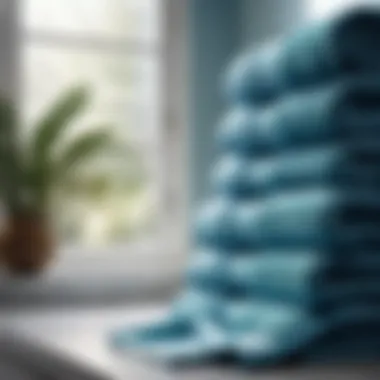 Coastal Themed Bath Towel Set in Tranquil Blue Hues