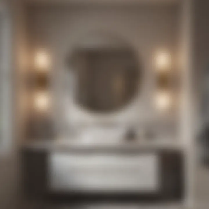 Calming Color Palette An elegant arrangement of calming color palettes in a bathroom
