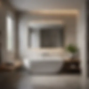 Serenity in Design A serene bathroom featuring soft lighting and natural materials