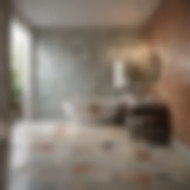 Cohesive Color Palette A serene bathroom showcasing a cohesive color palette in tile design.