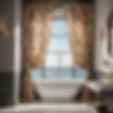 Floral Elegance Elegant bathroom window curtain in floral pattern