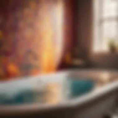 Colorful light reflections on water in a bathtub