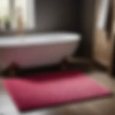 Variety of thin bathroom mats displayed in different colors and patterns