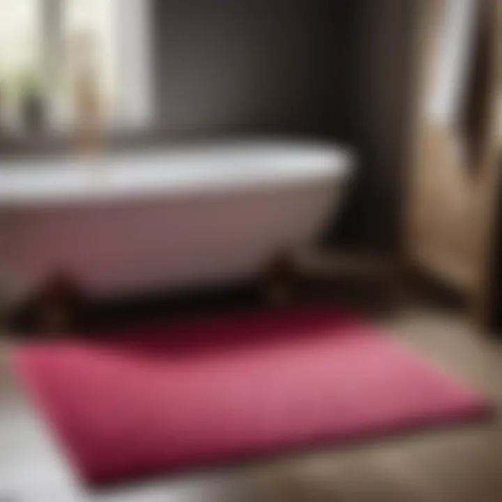Variety of thin bathroom mats displayed in different colors and patterns