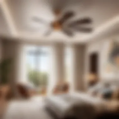 Comfort-enhancing master bedroom with stylish ceiling fan