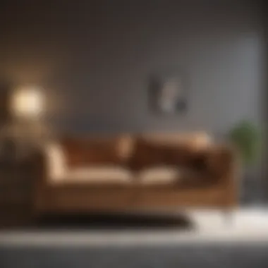 Sleek Loveseat in Minimalistic Setting Loveseat in a minimalistic bedroom with soft lighting