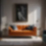 Elegant loveseat in a modern bedroom setting