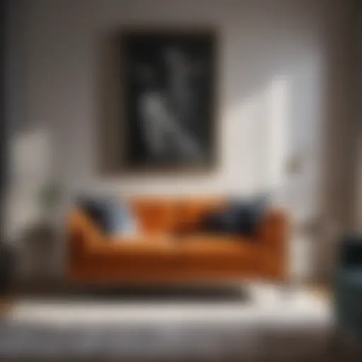 Elegant loveseat in a modern bedroom setting